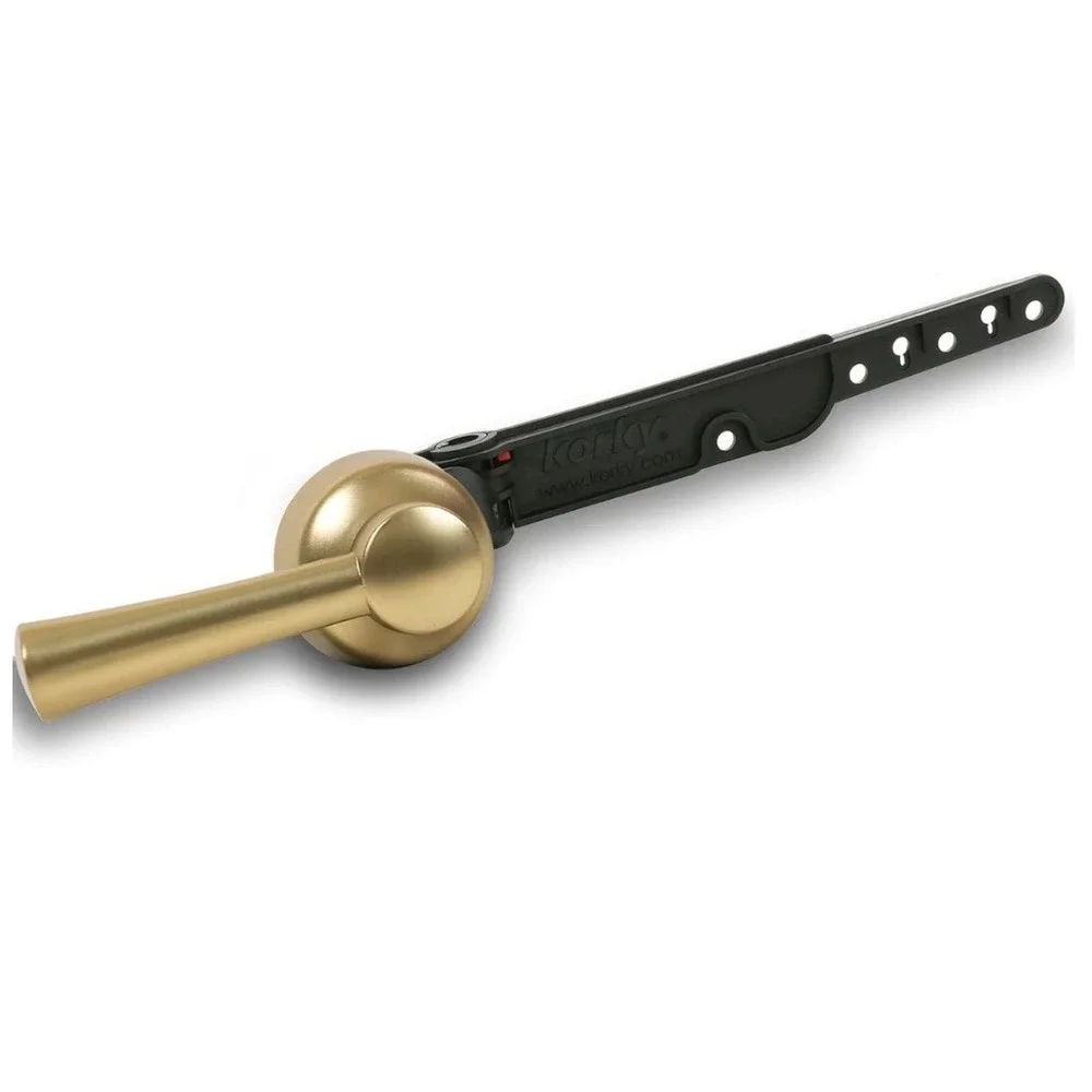 Korky 6094 StrongARM Universal Toilet Tank Lever Brushed GOLD Heavy Duty Metal